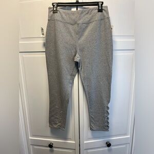 NWT French Laundry Cropped Leggings Size Women’s 1X Color Heather Gray